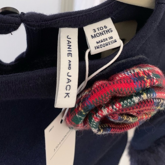 NWT Janie and Jack Baby Holiday Plaid Outfit, Tartan Leggings + Fur-Trim Top Set - Picture 5 of 9